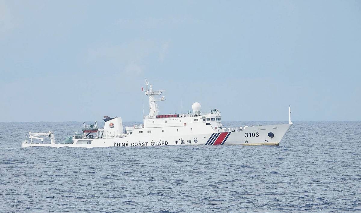 REPLACEMENT The Chinese Coast Guard deploys on Jan. 10, 2025 another ship, CCG 3103, to replace ‘The Monster,’ CCG 5901, its largest ship that has been lurking inside the Philippines’ exclusive economic zone over the past few days. The Philippine Coast Guard (PCG) has repeatedly warned the Chinese vessels with radio messages against encroaching into Philippine territory. PHOTO COURTESY OF THE PHILIPPINE COAST GUARD