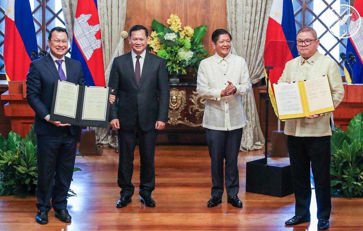 President Ferdinand R. Marcos Jr. and Cambodian Prime Minister Hun Manet have agreed to strengthen the ties between their countries through agriculture, education, trade, and other investments. PCO Photo