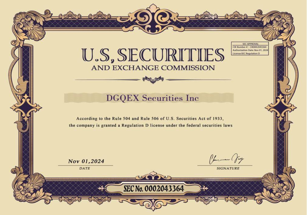 Keep up with modern regulations: DGQEx ensures US SEC License