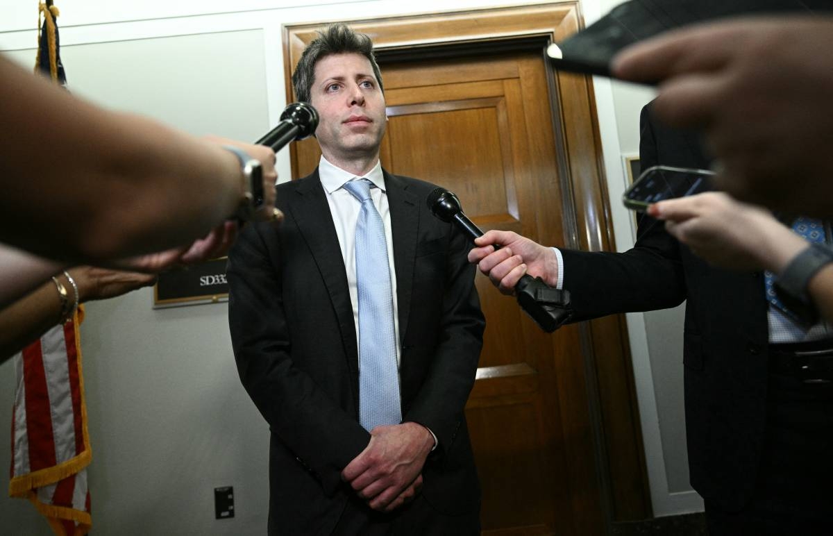 OpenAI Ceo Sam Altman speaks to journalists after meeting with US House Minority Leader Hakeem Jeffries on Capitol Hill in Washington, DC, on June 3, 2026. AFP PHOTO
