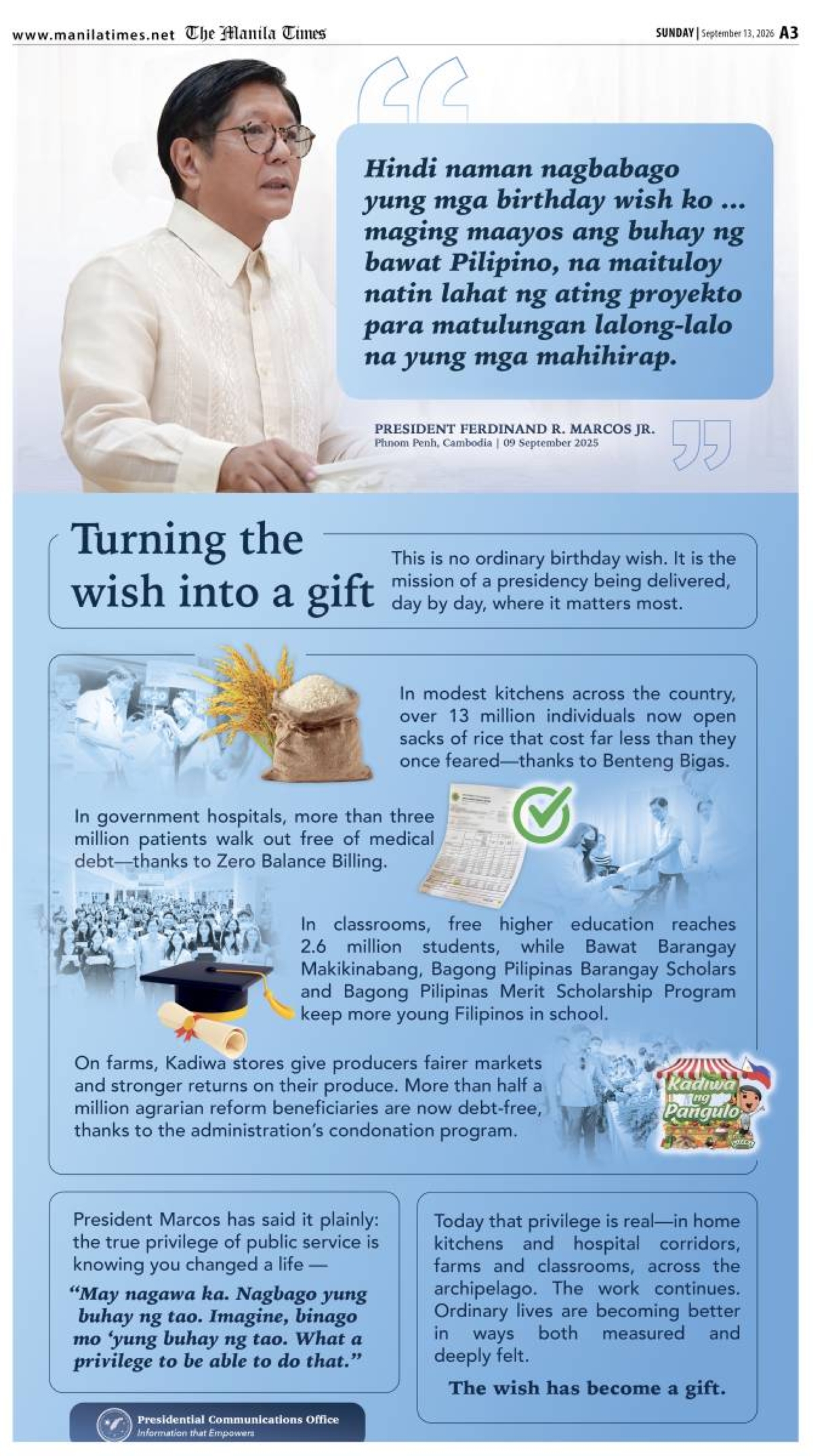 Serving the country to change Filipinos' lives for the better