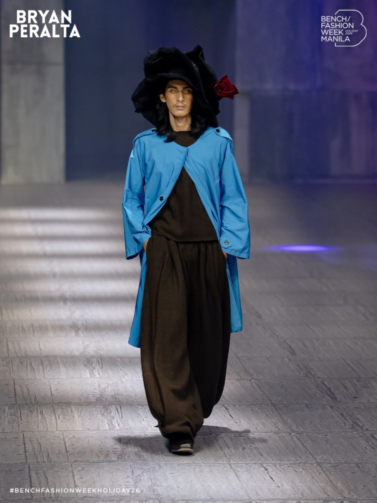 Common caption: Flowing, jewel-toned jackets by Bryan Peralta