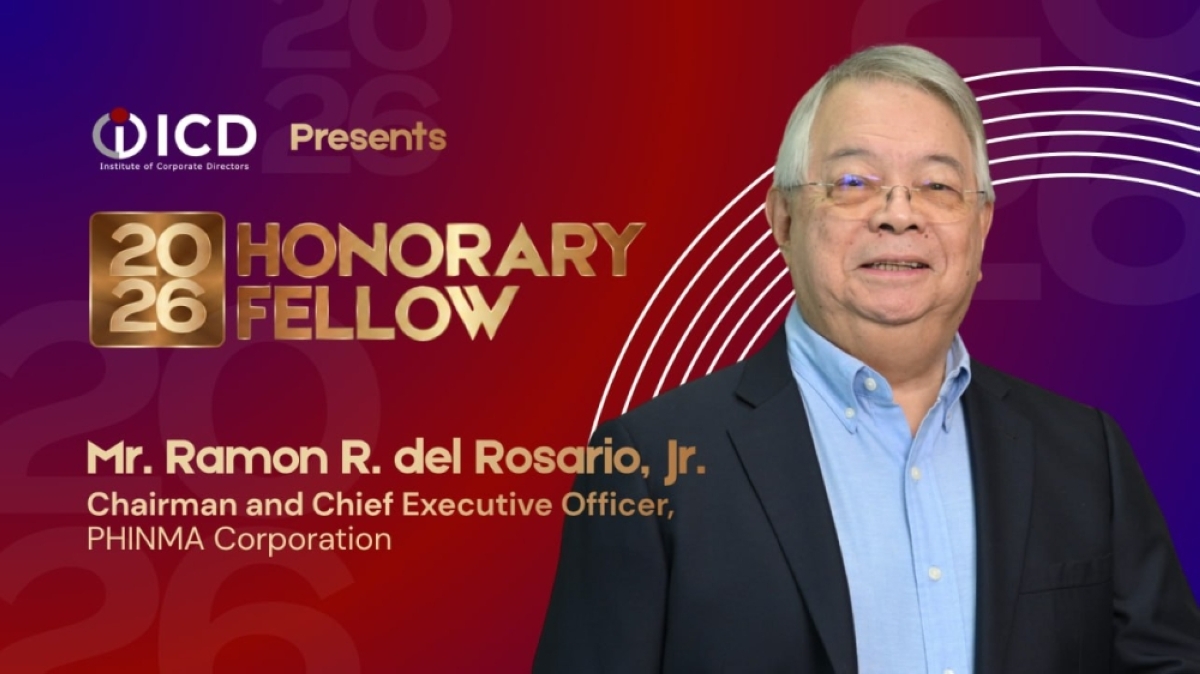 ICD HONORARY FELLOW The formal conferment of Ramon del Rosario Jr. as the 2026 ICD Honorary Fellow took place during the ICD Annual General Membership Meeting on Oct. 14, 2026. IMAGE FROM ICD