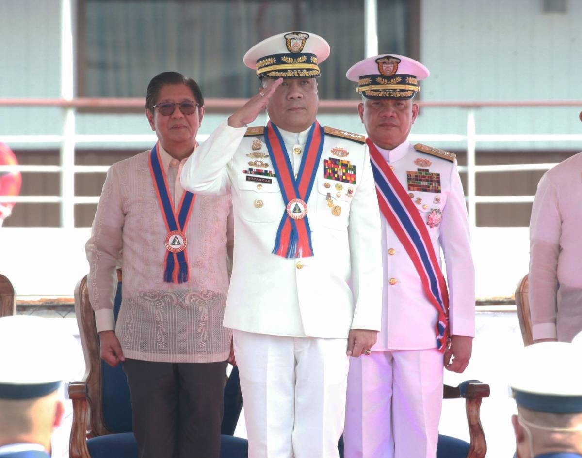 President Ferdinand Marcos Jr. leads the change of command ceremony of the Philippine Coast Guard on October 19, 2026. He named Vice Admiral Rommel Agsaullo Supangan as the agency’s 31st commandant.  PHOTOS BY RENE H. DILAN