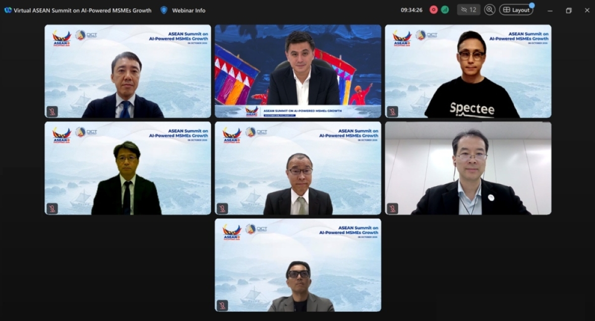 Representatives from the Japanese government, technology companies and other stakeholders participate in the virtual Asean AI Summit Focus Session on Advancing the Asean-Japan Co-Creation Initiative for AI. PHOTO FROM JAPANESE EMBASSY 