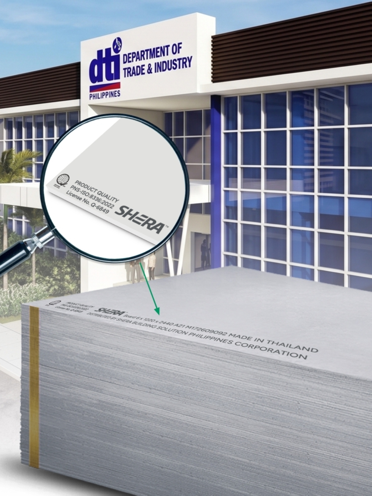CERTIFIED Home and building materials provider Shera has secured DTI-BPS Quality Certification Mark for its fiber cement flat sheet products. PHOTO FROM SHERA