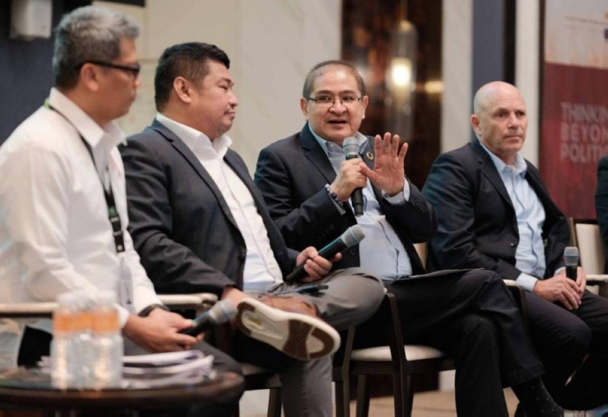 Photo shows U-Nichols Manalo, Assistant Secretary for Operations at the Department of Agriculture (DA); James Amparo, Asean-Business Advisory Council Senior Adviser; The Manila Times columnist and panel moderator Ludwig Federigan; and Lior Asaf, Project Team Leader for the Feasibility Study of Waterways and Canals for the Bureau of Soils and Water Management (BSWM) in a panel discussion during a forum on climate-resilient food systems on Oct. 22, 2026, at the Solaire North, Quezon City. PHOTO FROM LUDWIG FEDERIGAN