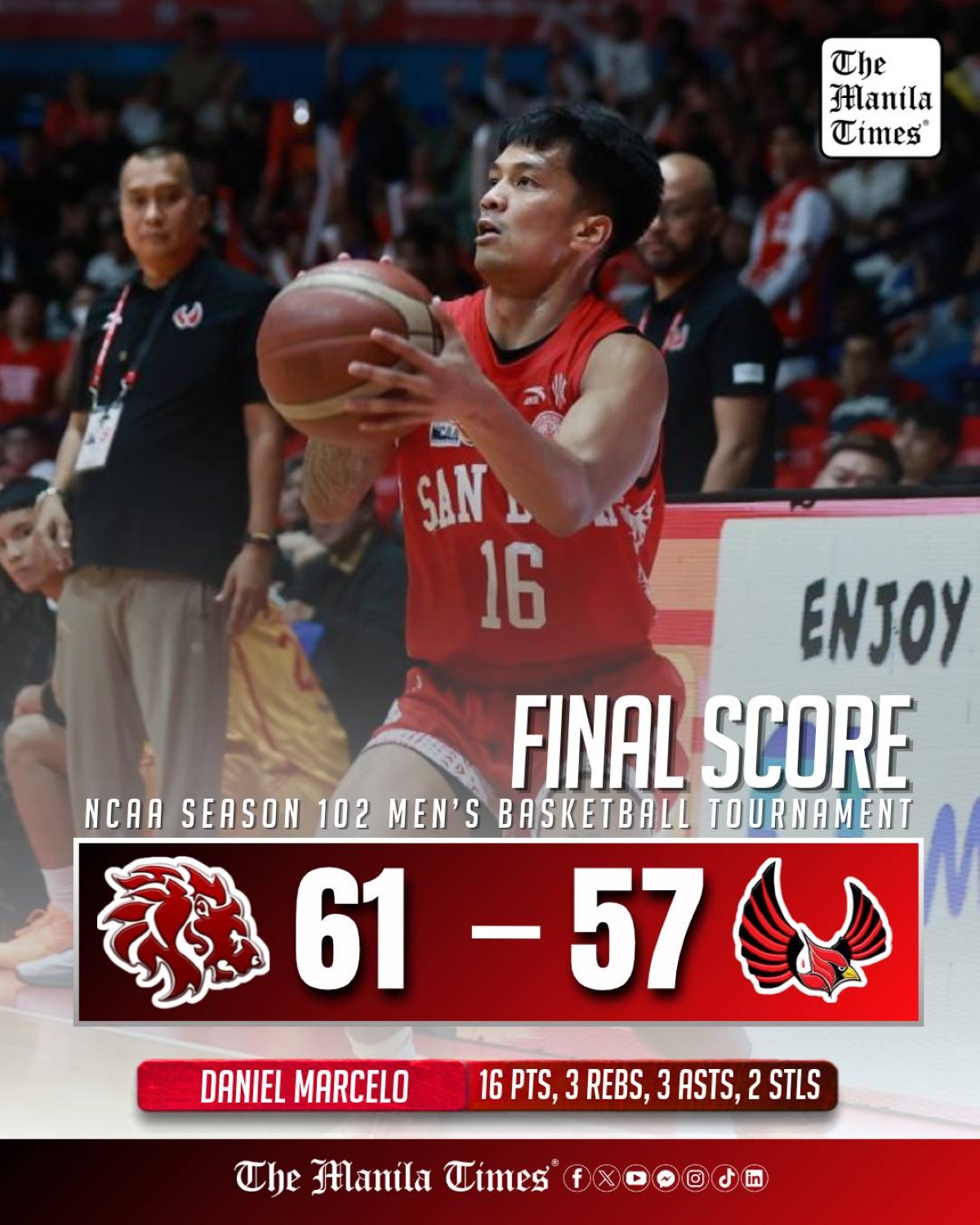 LOOK: San Beda def. Mapua, 61-57