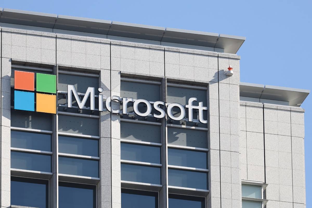 This photo taken on January 16, 2026 shows the logo of Microsoft Japan in Tokyo. Japan's fair trade commission conducted an on-site inspection of Microsoft's Japanese subsidiary on February 25 over a suspected violation of anti-trust law, a source close to the matter said. AFP PHOTO