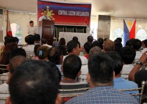  Former Sen. Francisco “Kit” Tatad delivers speech during the Transformation Council Declaration held in Angeles City. PHOTO BY MIKE DE JUAN