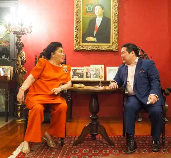 Former First Lady Imelda Marcos with AJ Violago